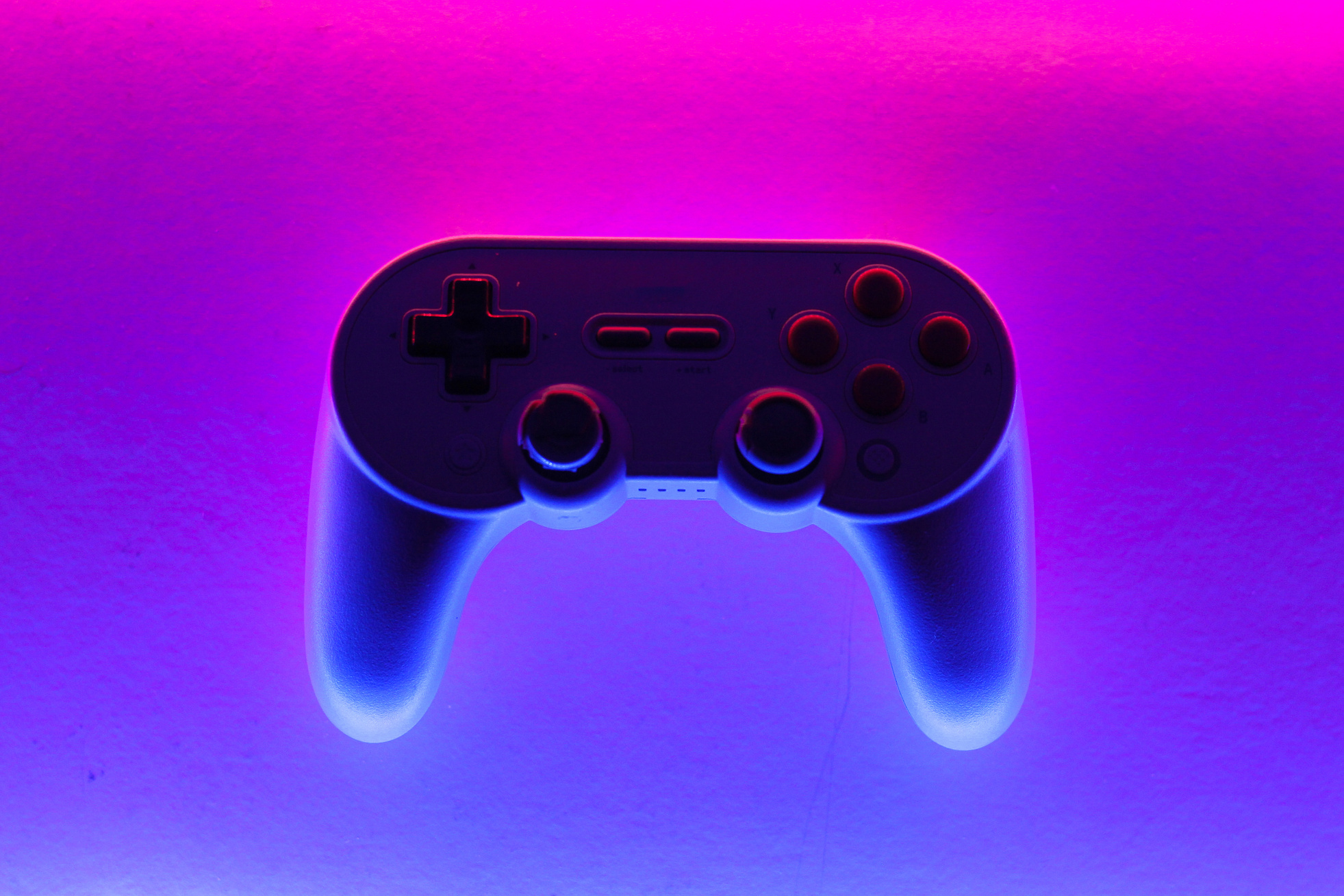 Gaming Controller on a Purple Background